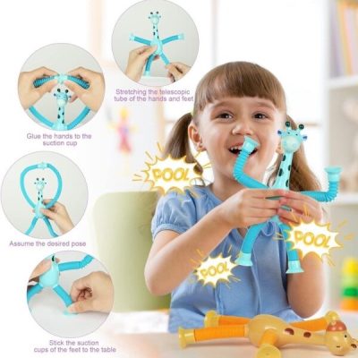 Igračka žirafa na razvlačenje sa svjetlima (4 kom) | TOZARI