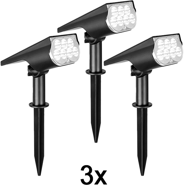 3x Vanjska solarna reflektorska svjetiljka | SPOTIKE