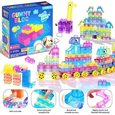 Meke gnječive građevne kocke – 40 kom, TPE, dob 3+ | JELLYFUN
